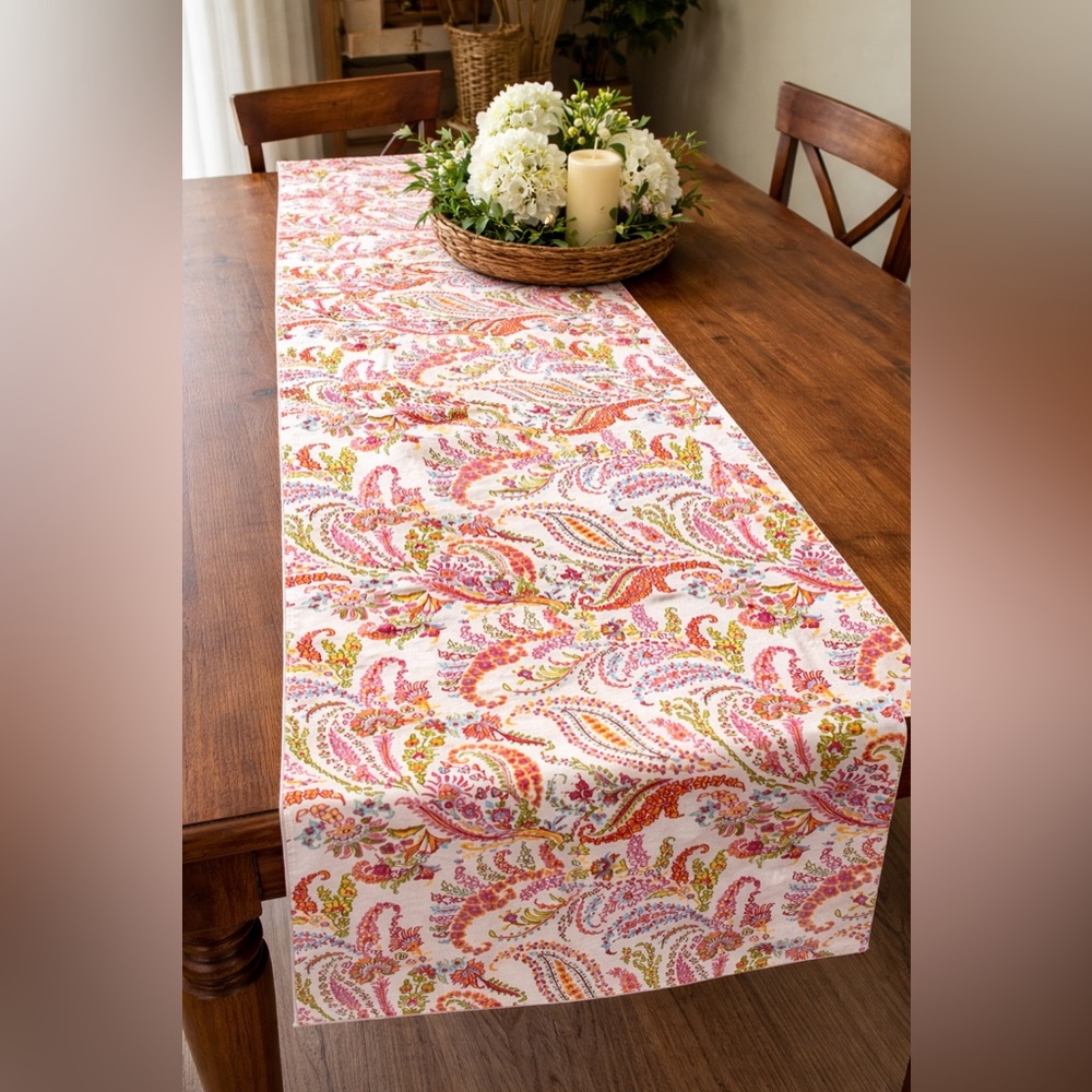 Pottery Barn Floral Paisley Table Runner